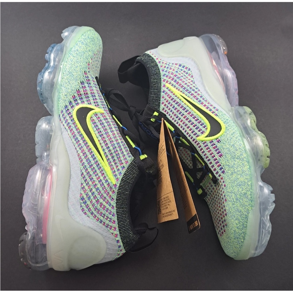 Nike Air VaporMax 2021 FK GS‎ Volt Photo Blue Woman’s Shoes Sz 7 / 5.5 Youth NWT